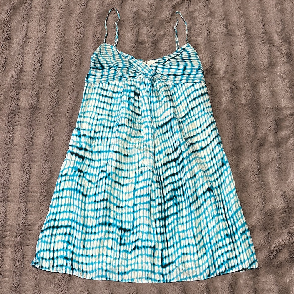 Ann Taylor Blue and White Silk Dress - NWOT